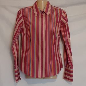 Thomas Pink Womens 8 Shirt Striped Button Up 100% Cotton